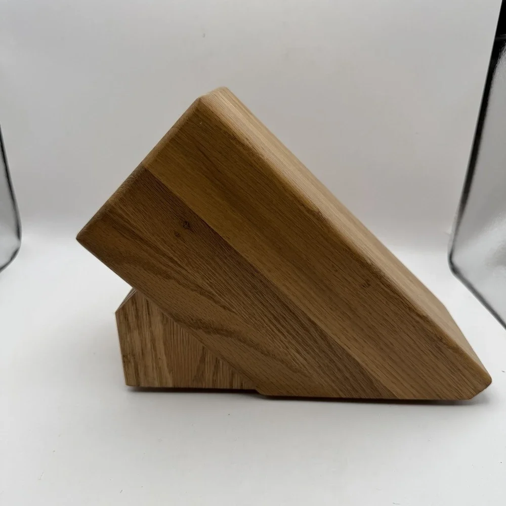 Cutco Honey Oak Wood Knife Block Holder 13 Slot Storage 12 Knife's & 1 Sharpener